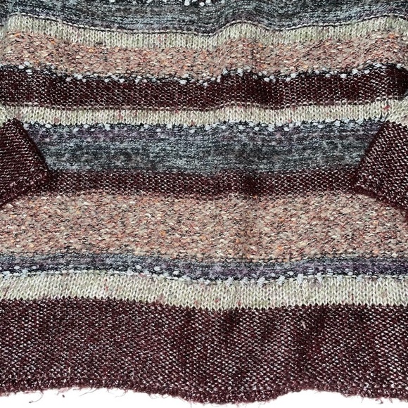 Chico’s Sz 2 LARGE (sz 12) mixed stripe pullover sweater texture mixed media - Picture 5 of 10